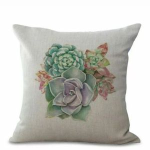 Accent Pillow Case Succulent 18" Cover Decor